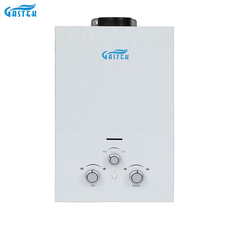 Aquecedor de água quente a gás instantâneo sem tanque montado na parede tipo chaminé para chuveiro