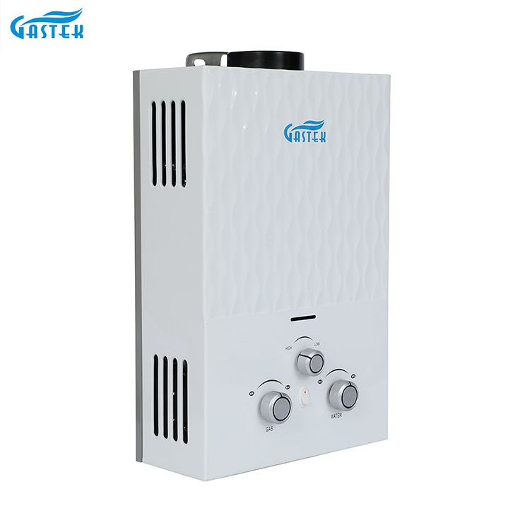Aquecedor de água quente a gás instantâneo sem tanque de GLP montado na parede tipo combustão para chuveiro