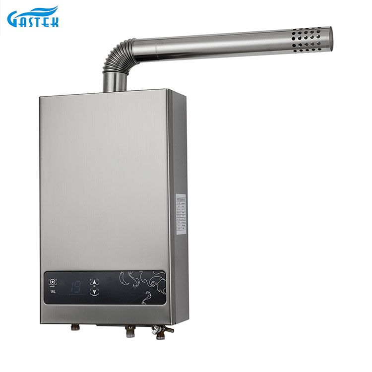 Tipo forçado aquecedor de água a gás de tamanho compacto turbo com tela de toque