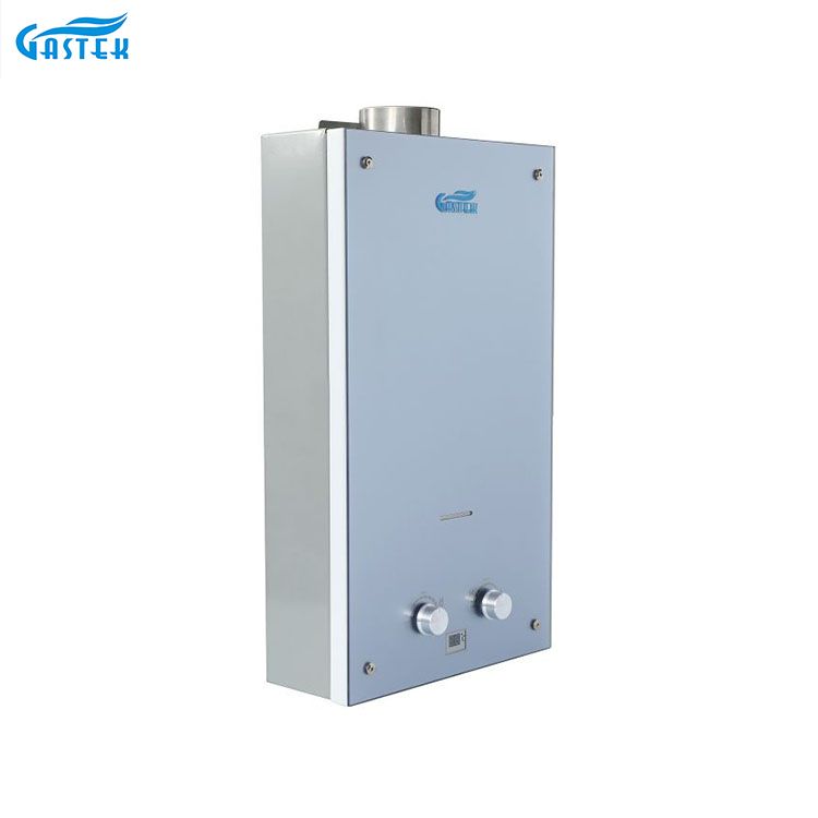 Aquecedores de água a gás instantâneos sem tanque com painel de vidro com design colorido para banho de chuveiro